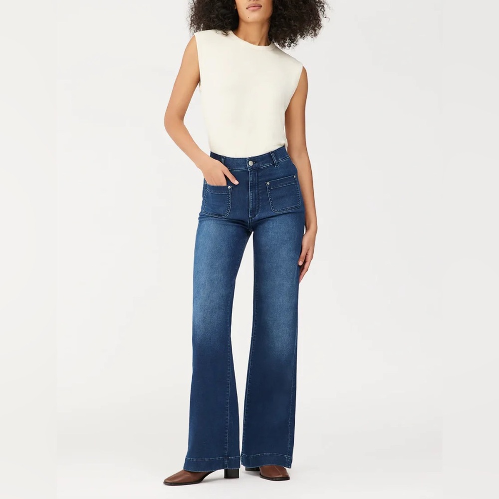 DL1961 Hepburn Widen Leg Hip Pocket Sailor Style Light Weight Jeans size 29